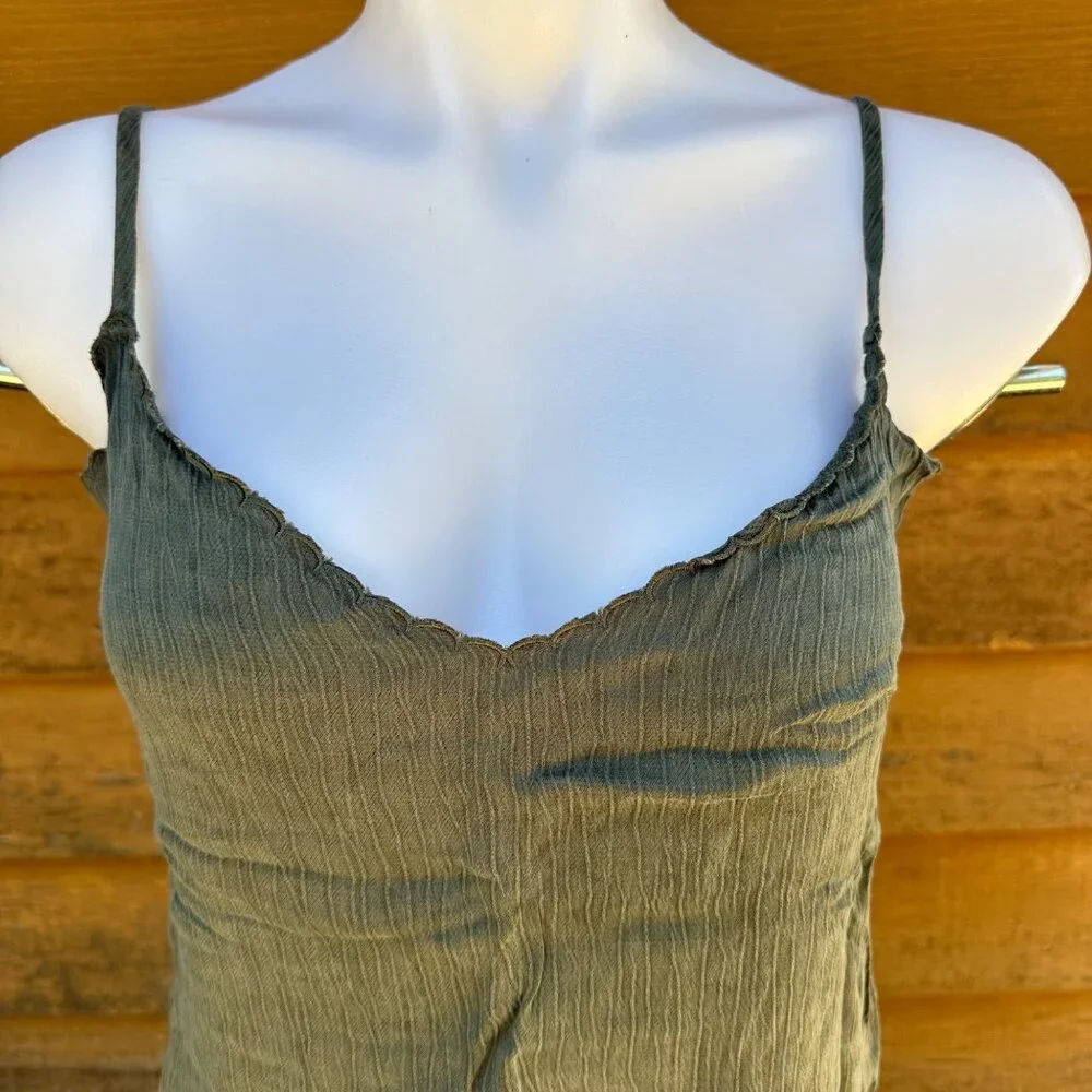 Azoe Sage Green Adjustable Camisole Loose Fit Tank Top Size S - Picture 2 of 8